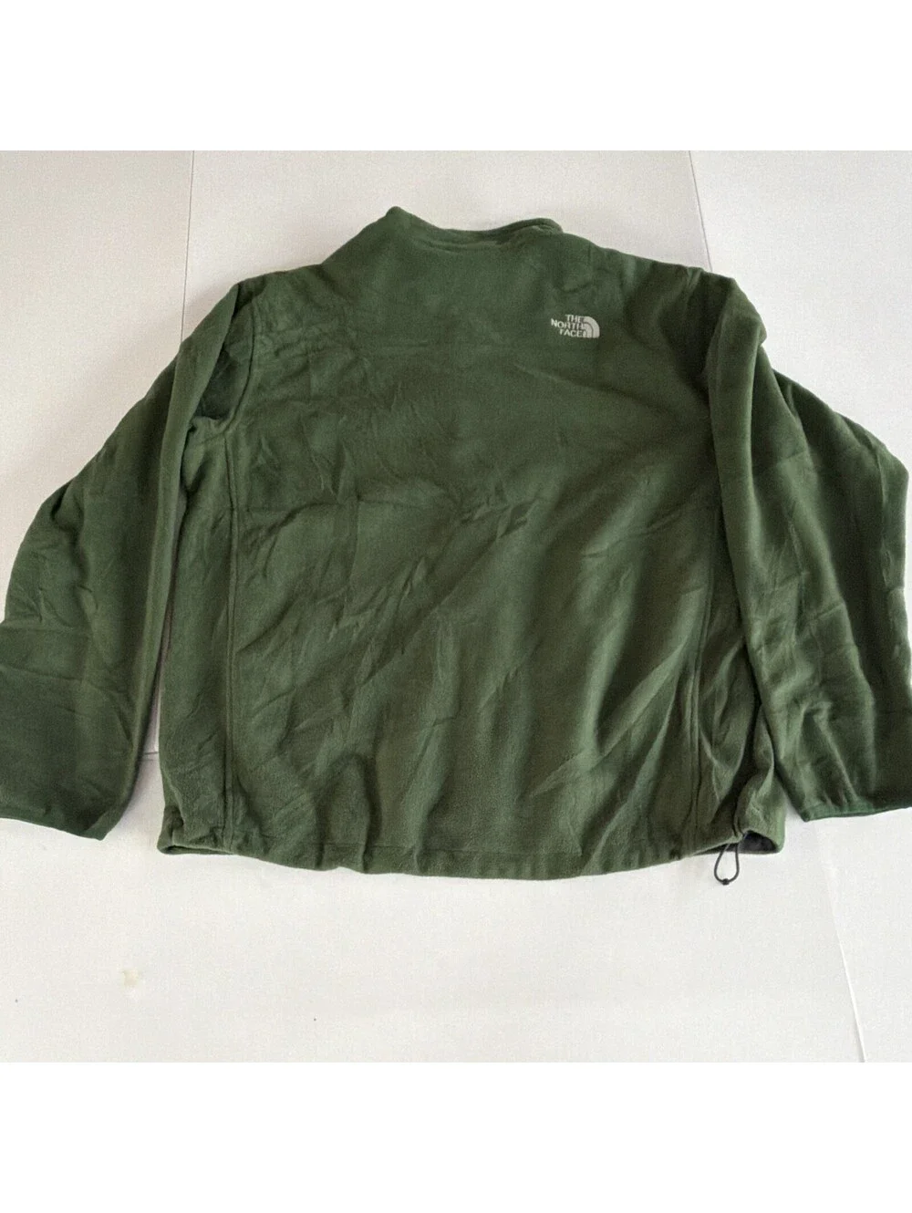 The North Face Men's Green Solid Full Zip Logo Jacket Pockets Size XL/TG